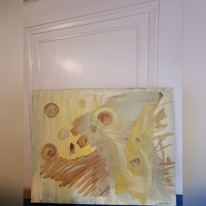 Abstract Yellow and Brown Canvas Art